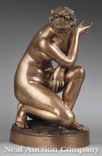 Appraisal: A Polished Bronze Sculpture of The Crouching Venus after Giovanni