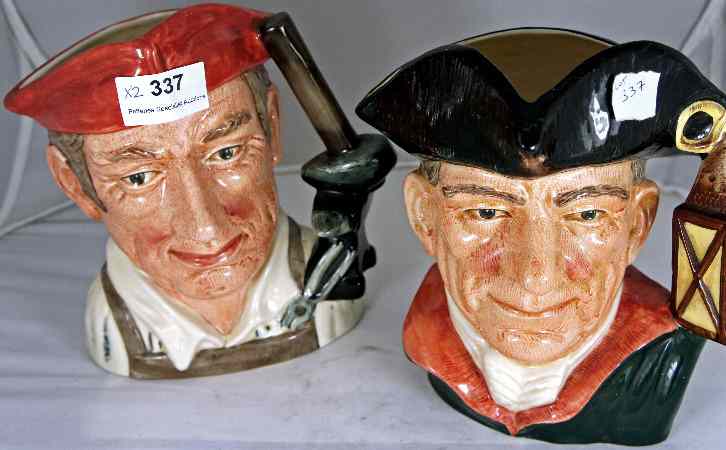 Appraisal: Royal Doulton Large Character Jugs Night Watchman D and Blacksmith