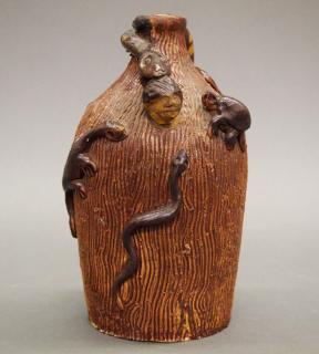 Appraisal: Stoneware Temperance snake jug A late th century American stoneware