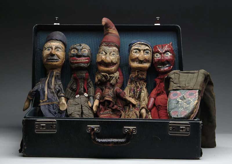 Appraisal: LOT OF SIX CARVED AND PAINTED PUNCH AND JUDY CHARACTER