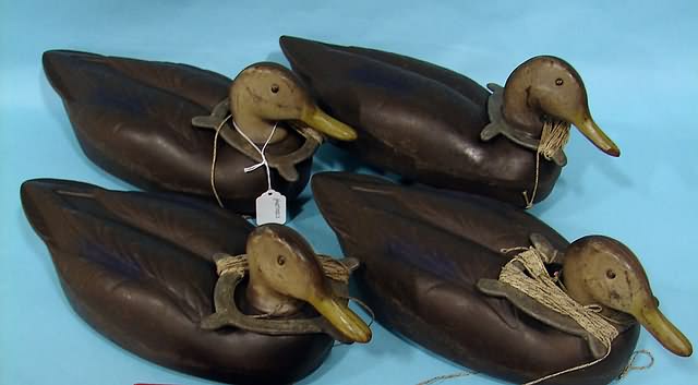 Appraisal: plastic Black Duck decoys with weights from Herters Inc Wabeca