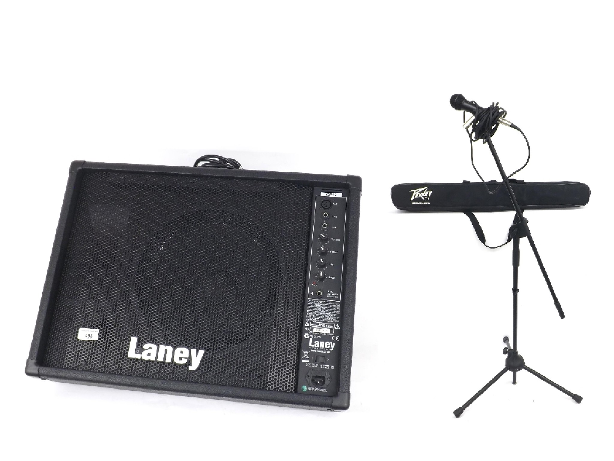 Appraisal: Laney CP powered floor wedge monitor together with a Peavey