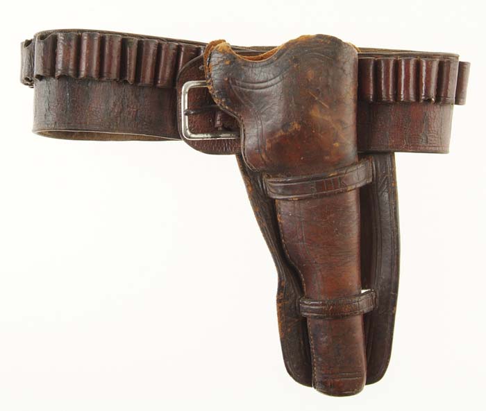 Appraisal: UNMARKED EARLY BELT HOLSTER RIG Belt is x - lined