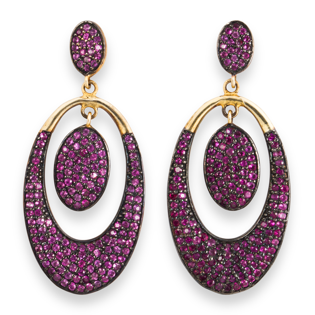 Appraisal: A PAIR OF RUBY EARRINGS A pair of ruby earrings