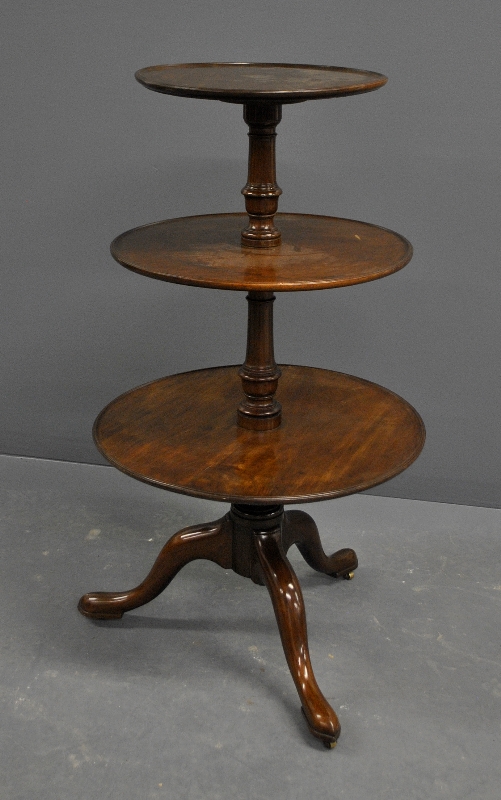 Appraisal: - English Regency mahogany three-tiered dumbwaiter h x w -