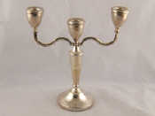 Appraisal: A silver two branch three light candelabrum with Queen's Silver