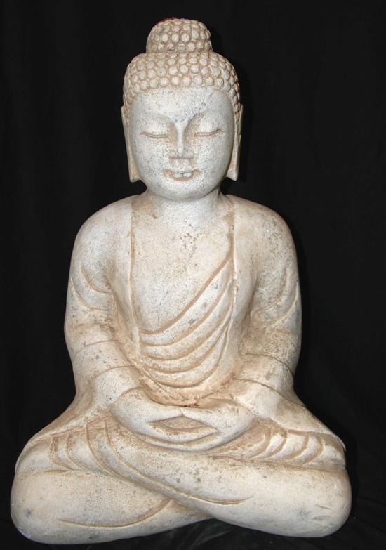 Appraisal: A CHINESE MARBLE FIGURE OF BUDDHA circa Seated wearing long