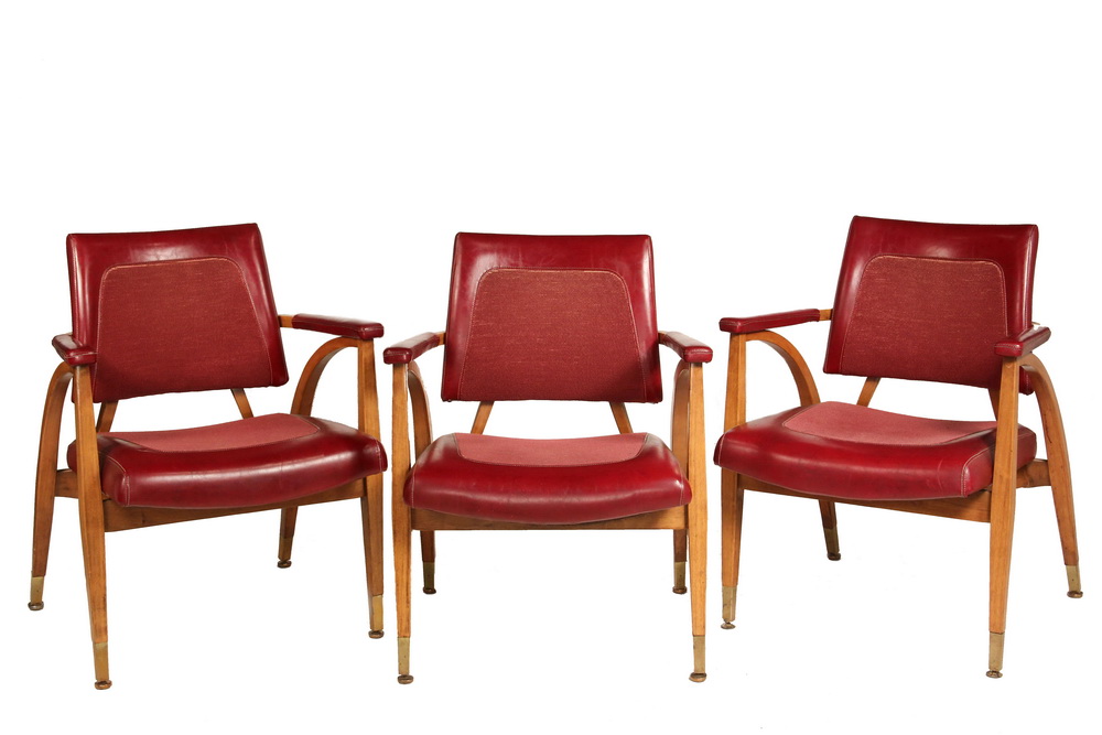 Appraisal: SET OF MID-CENTURY MODERN CHAIRS - Office Armchairs by Boling