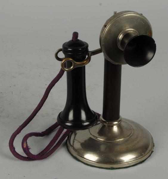 Appraisal: Kellogg Stick Telephone Circa nickeled brass Bakelite sleeve early marked