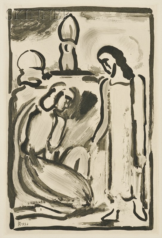 Appraisal: Georges Rouault French - Christ prenant cong da sa m