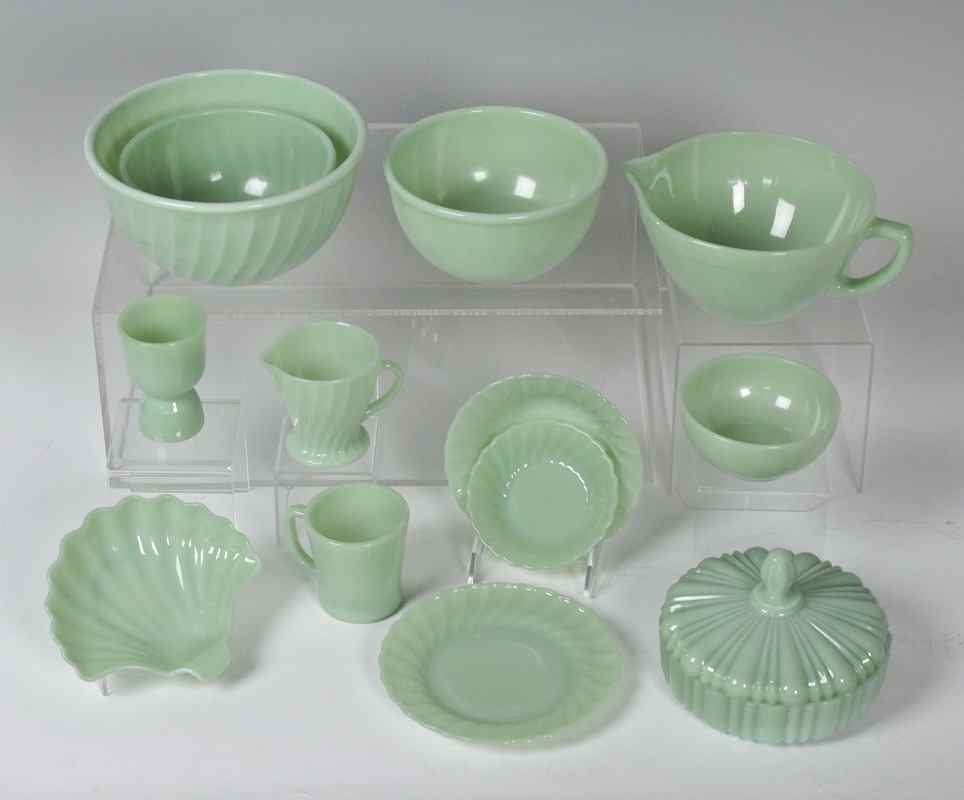 Appraisal: VINTAGE FIRE KING AND ANCHOR HOCKING JADEITE GLASS Approx pieces