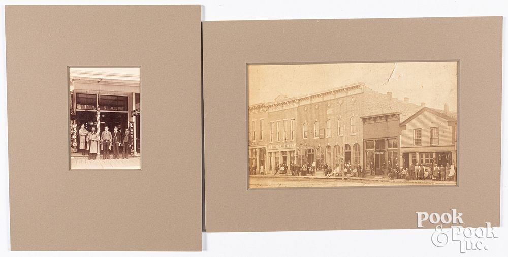 Appraisal: Two storefront photographs Two storefront photographs to include a large