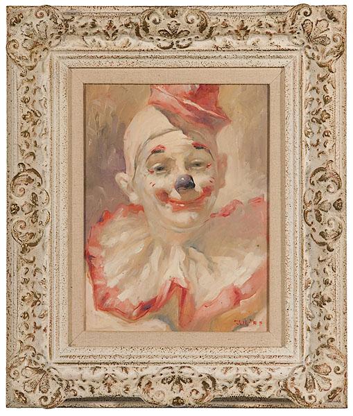 Appraisal: JULIEN RITTER - PORTRAIT OF A CLOWN Oil on masonite