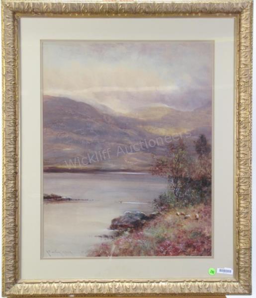 Appraisal: Unclearly Signed th century x WC signed lower left Mountain