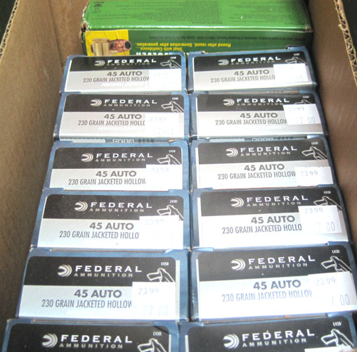 Appraisal: THIRTEEN BOXES OF ACP AMMUNITION twenty count boxes Federal Personal