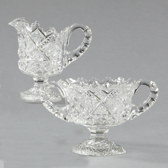 Appraisal: Fine Two-Piece Clark Cut Glass Cream-and-Sugar Set first quarter th