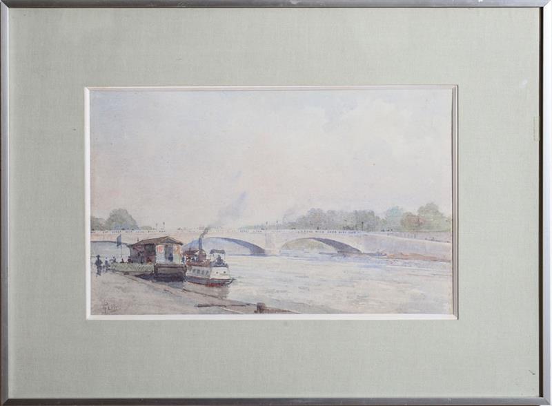 Appraisal: FRENCH SCHOOL LA SEINE VERS Watercolor and gouache on canvas