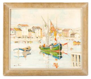 Appraisal: Cecil Rochfort D'Oyly-John British - Untitled Harbor Scene oil on