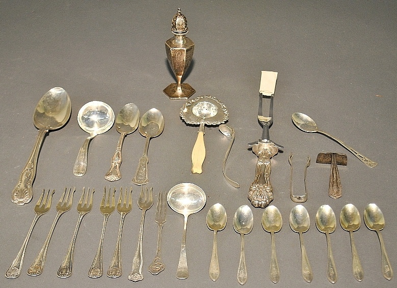 Appraisal: - Group of sterling silver tableware incl a King s