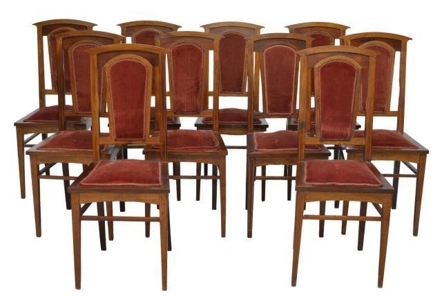 Appraisal: lot of Continental dining chairs early th c mahogany frames