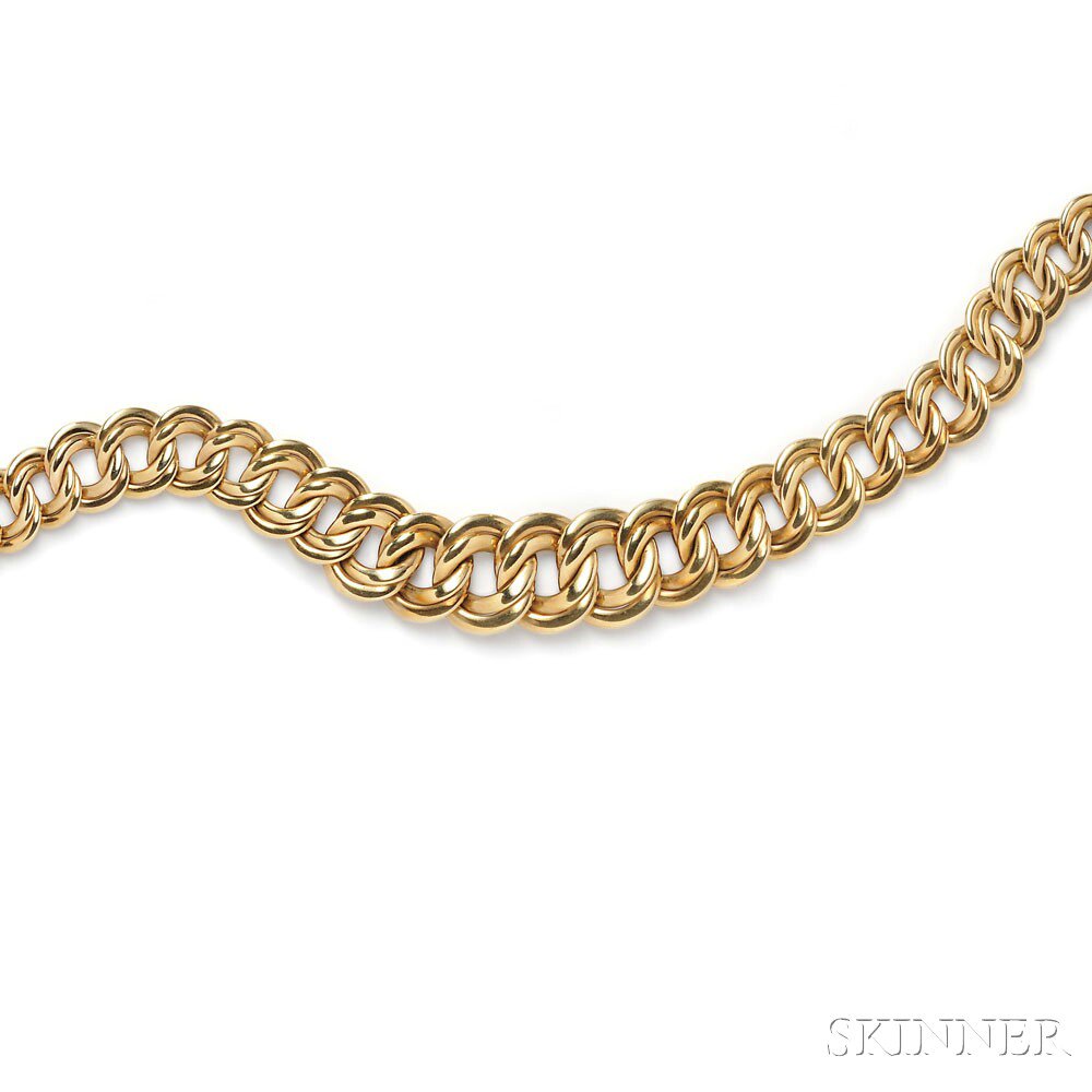 Appraisal: kt Gold Necklace Italy of tapering circular links dwt lg