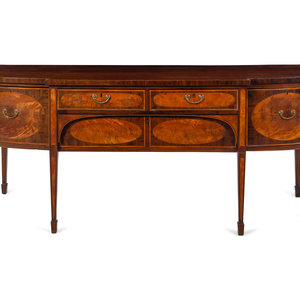 Appraisal: A George III Satinwood and Mahogany Breakfront Sideboard Circa Height