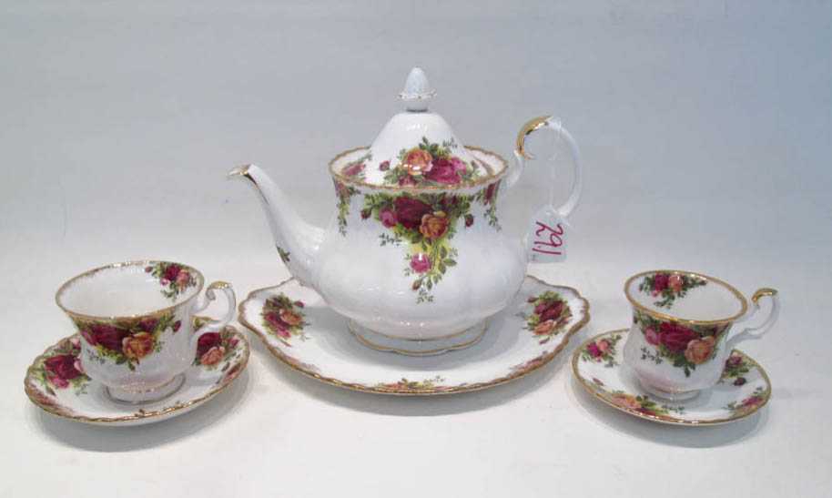 Appraisal: ROYAL ALBERT OLD COUNTRY ROSES DESSERT SET forty-four pieces comprised