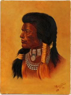 Appraisal: MARY EKINS OIL ON CANVAS NAVAJO INDIAN CHIEF MARY EKINS