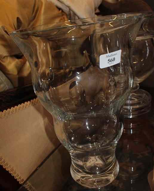 Appraisal: A WATERFORD CRYSTAL GLASS VASE with flaring rim chips to