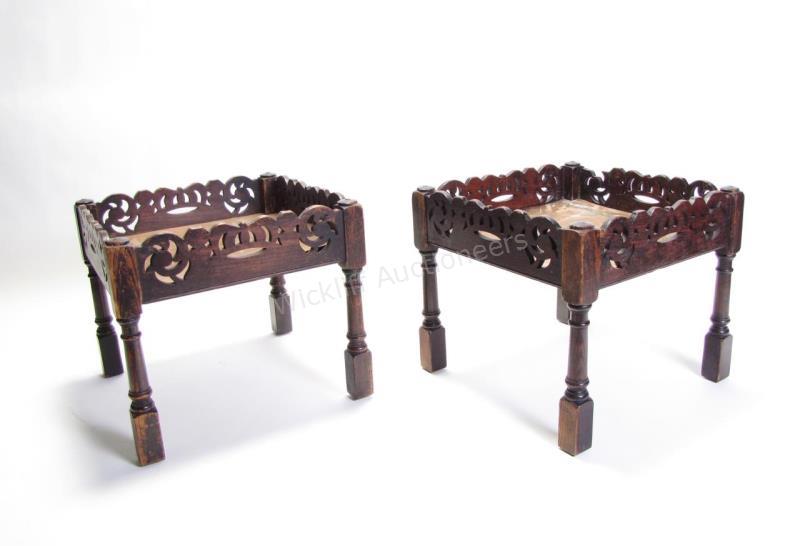 Appraisal: Pair of Arts and Crafts period end tables with open