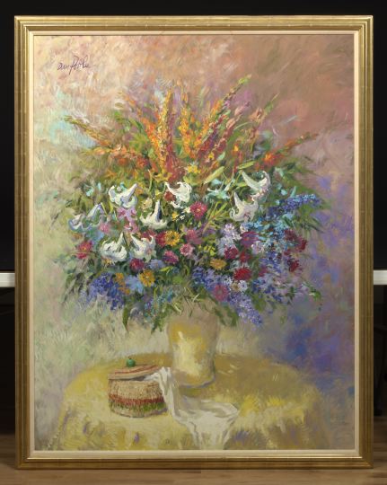 Appraisal: Dan Poole American Florida Contemporary Flowers in a Yellow Vase