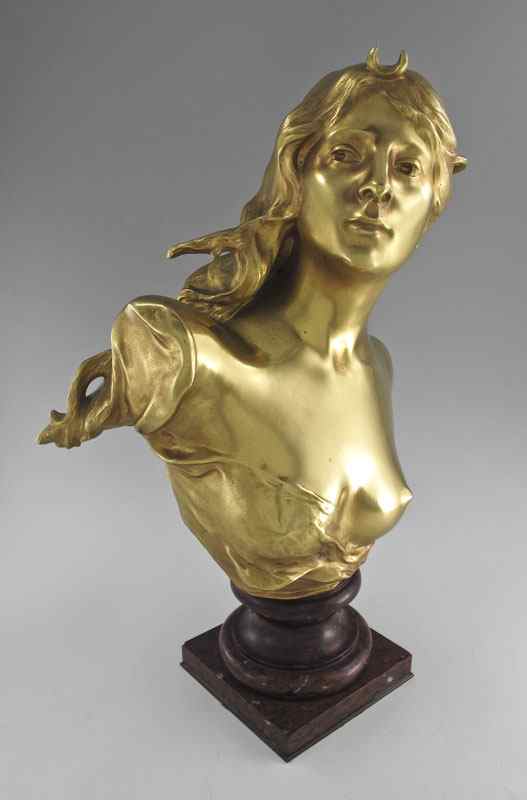 Appraisal: GASQ Paul French - Bust of Diana in the Nouveau