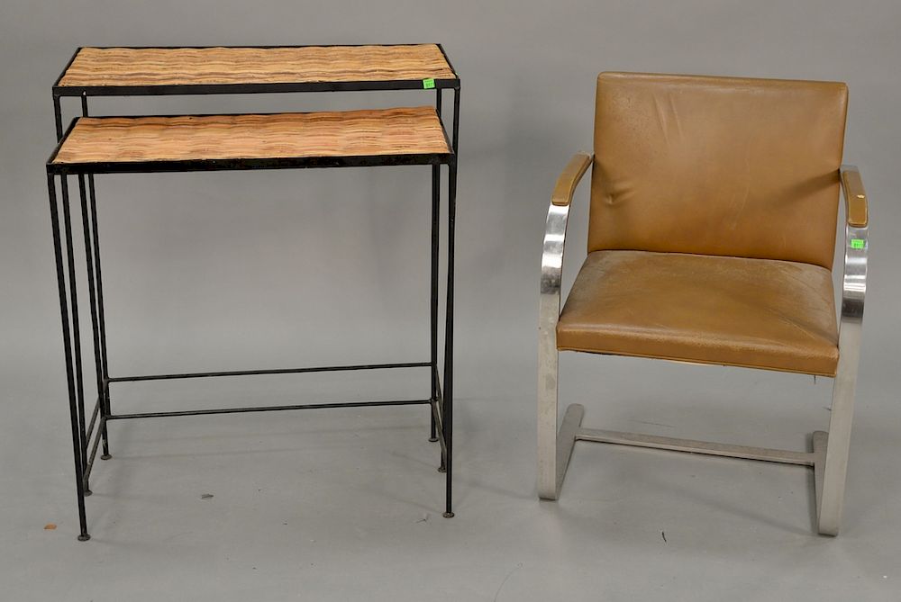 Appraisal: Two piece lot to include a Knoll Brno chair and