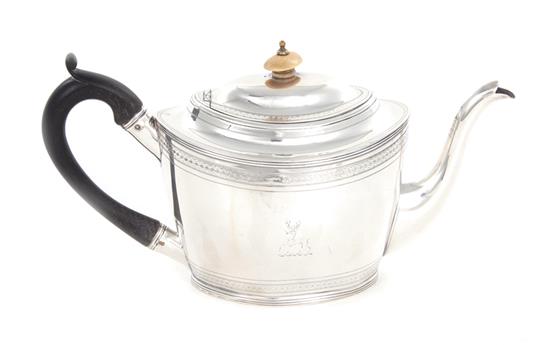 Appraisal: George III sterling teapot Peter Anne William Bateman London dated