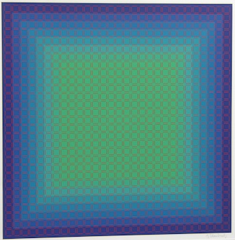 Appraisal: Julian Stanczak Polish American b An Op-Art limited edition silkscreen