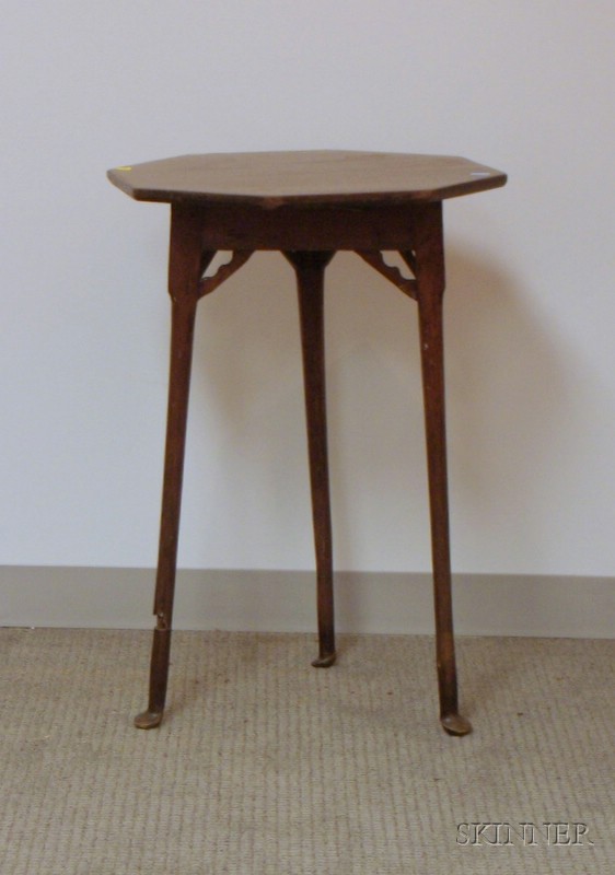 Appraisal: Octagonal Walnut Tripod-base Stand