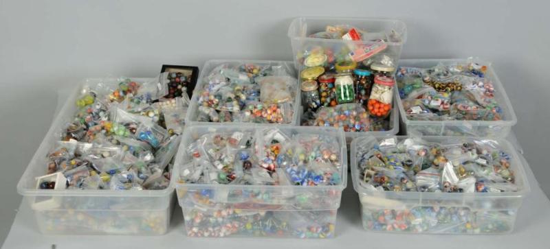 Appraisal: Massive Collection of Marbles with Tin Game Description Includes over