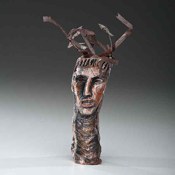 Appraisal: Judy Moonelis USA Power Healer Ceramic and Mixed Media ht