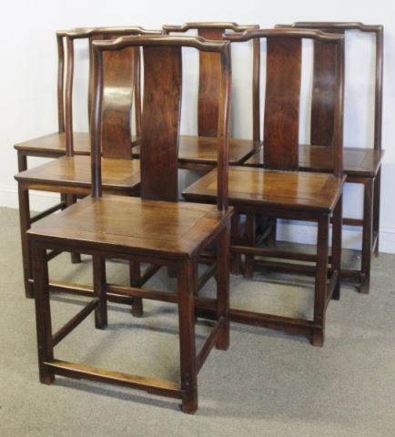 Appraisal: Set of Vintage Chinese Hardwood Dining Chairs Chinese export from