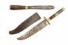 Appraisal: KNIVES - early handmade bowie-style knives one has brass trim