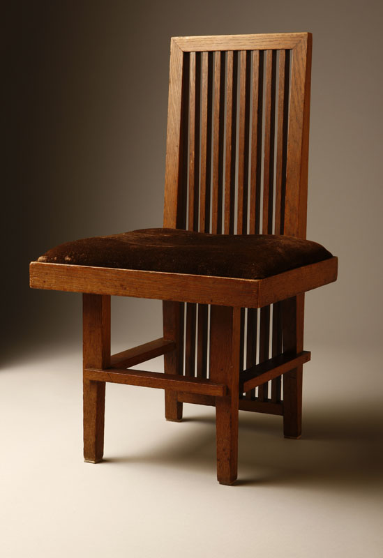 Appraisal: A Frank Lloyd Wright oak side chair A Frank Lloyd