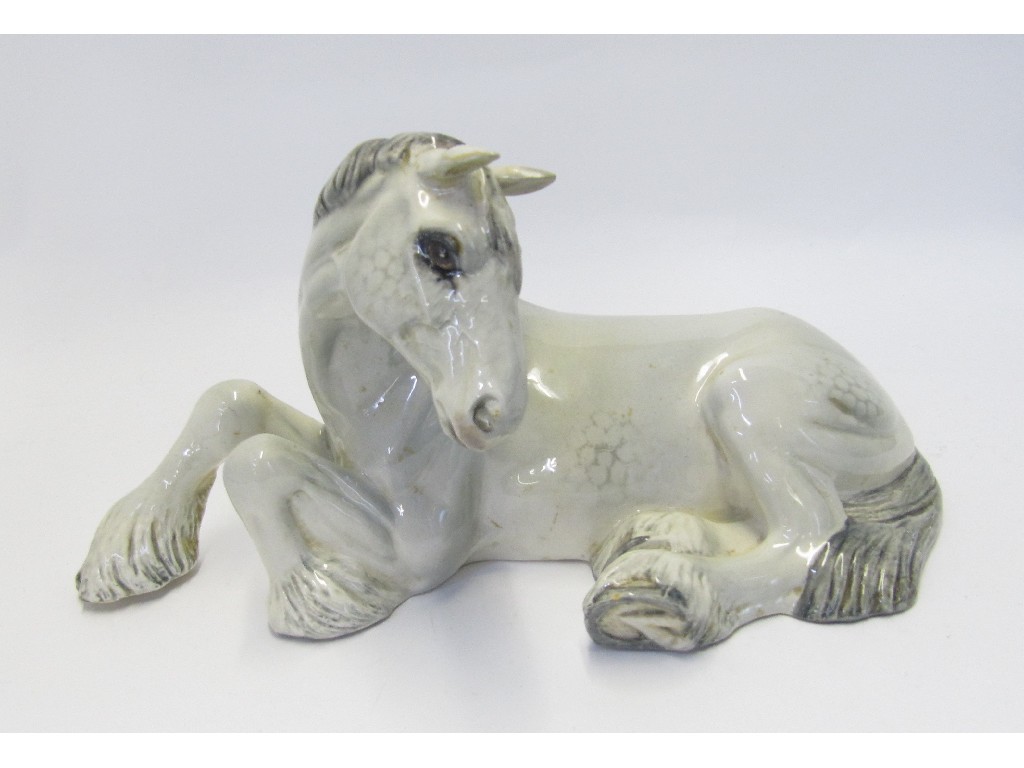 Appraisal: Beswick grey shire mare lying