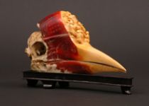 Appraisal: A Hand Carved Helmeted Hornbill Skull C Late th Century