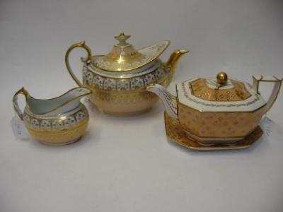 Appraisal: A FLIGHT BARR BARR PORCELAIN TEAPOT of prow shape with