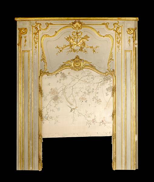 Appraisal: A Louis XV style giltwood trumeau The arch molded leaf