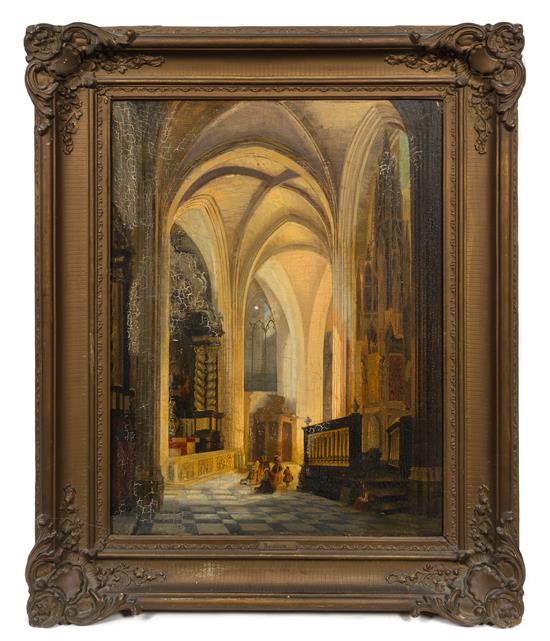 Appraisal: Sale Lot Johannes Bosboom Dutch - Church Interior oil on