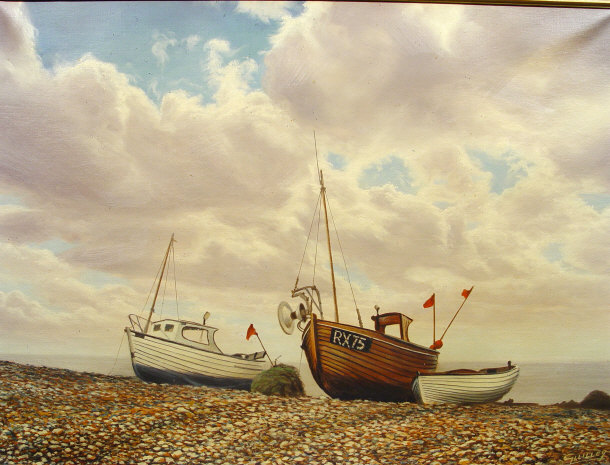 Appraisal: Gililley - 'On the Eastbourne Beach' Oil onto canvas of