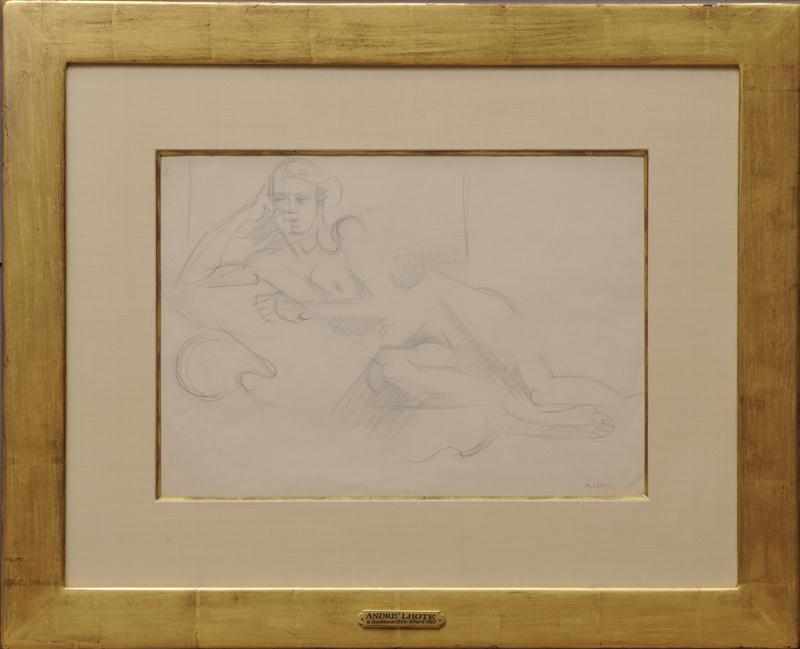 Appraisal: EUROPEAN SCHOOL RECLINING NUDE Pencil on paper unframed Provenance Property