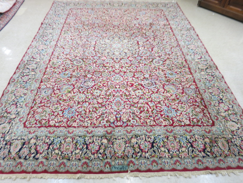 Appraisal: SEMI-ANTIQUE PERSIAN KERMAN CARPET Kerman Province southeastern Iran overall floral