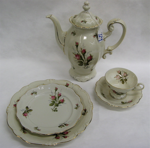 Appraisal: ROSENTHAL GERMAN PIECE DINNER SET in the Moss Rose pattern